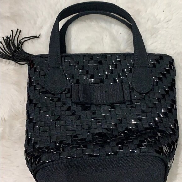 Black weaved bow bag - Picture 3 of 11